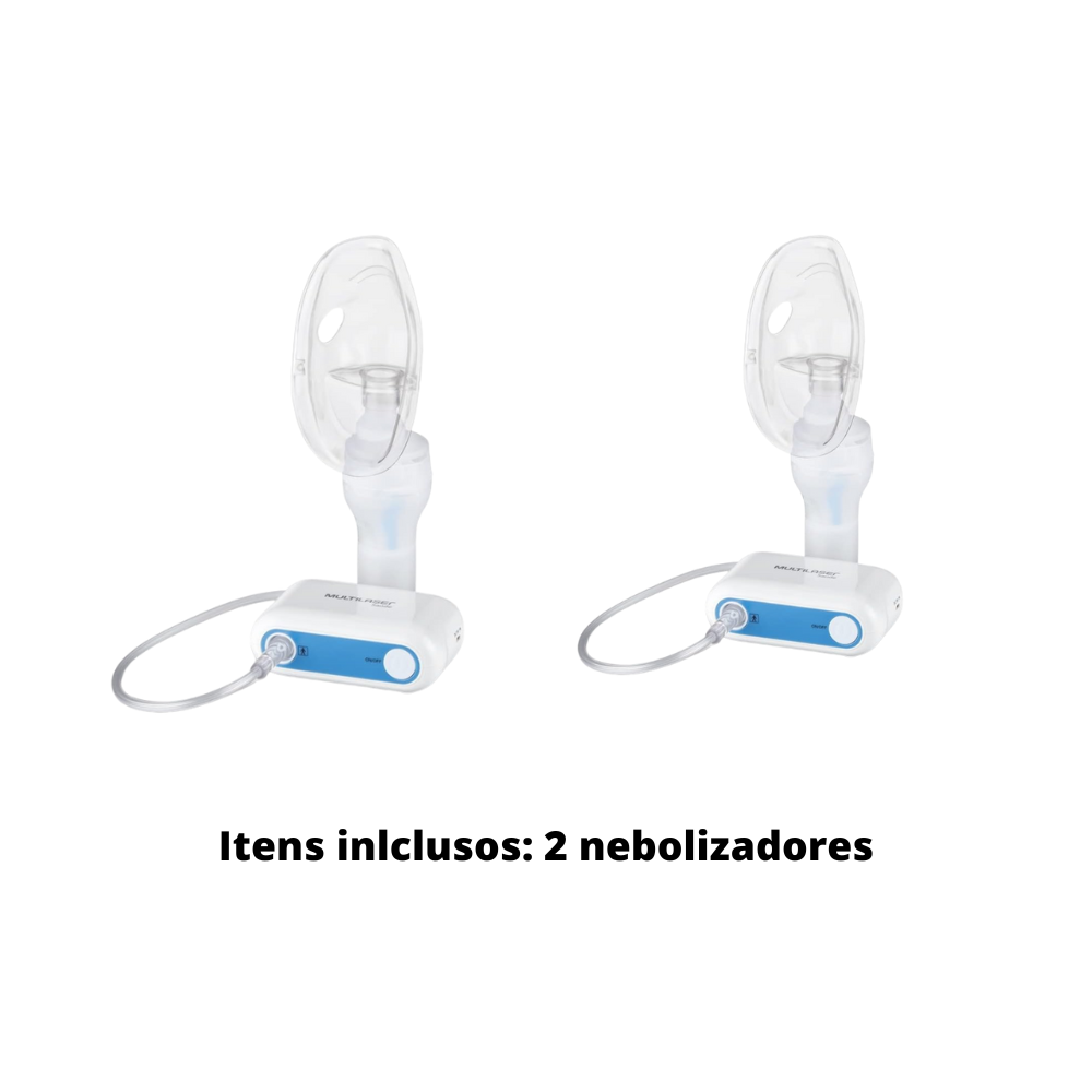 Kit 2 Unidades Nebolizador Inalador Compressor de Ar Nebcompact Usb Bivolt Multilaser - 2