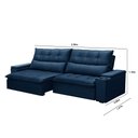 Ver imagem 4 de Sofá Retrátil Reclinável 3 Lugares 250cm Moritz F05 Veludo Azul - Mpozenato