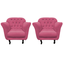 Ver imagem 3 de Kit 2 Poltronas Decorativa Dália Veludo Rosa