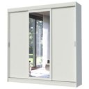 Ver imagem 2 de Guarda-Roupa Casal Madesa Istambul 3 Portas de Correr com Espelho 3 Gavetas Branco Cor:Branco