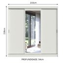Ver imagem 3 de Guarda-Roupa Casal Madesa Istambul 3 Portas de Correr com Espelho 3 Gavetas Branco Cor:Branco