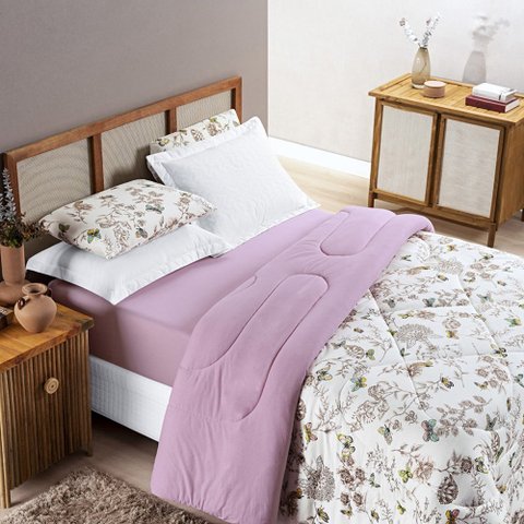 Cobredrom Casal Super King Grosso Kristen 100% Algodao Extra Macio:rose