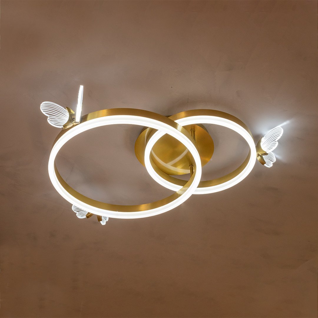 Lustre de Teto Borboleta com 2 Arcos Redondo LUXVIE