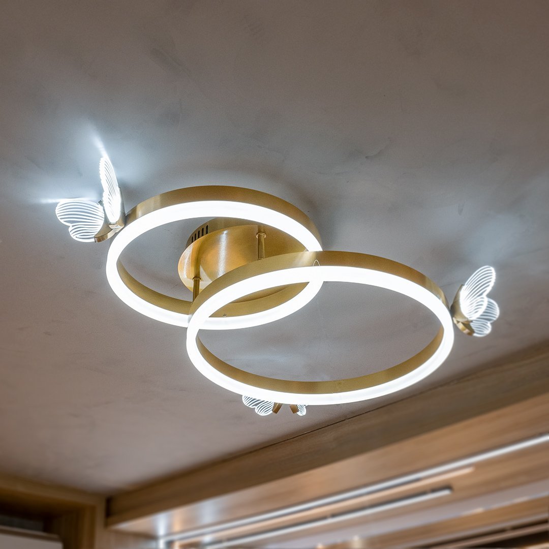 Lustre de Teto Borboleta com 2 Arcos Redondo LUXVIE - 3