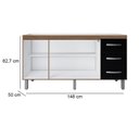 Ver imagem 2 de Balcão para Pia 150cm com 03 Portas e 03 Gavetas Diana Savana Preto Moblis Savana Preto