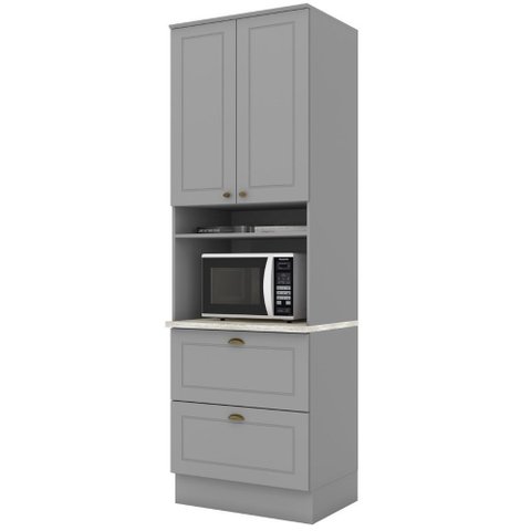 Torre Quente 71,5cm com Rodapé para 1 Forno com 2 Gavetões 2 Portas Sophia Henn