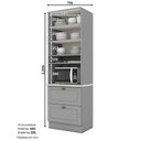 Ver imagem 3 de Torre Quente 71,5cm com Rodapé para 1 Forno com 2 Gavetões 2 Portas Sophia Henn
