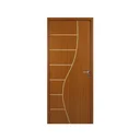 Ver imagem 4 de Kit Porta de Madeira Decorada 215x74cm com Batente de MDF Ultra 10cm Cantareira MGM Marrom/Mogno