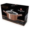 Caçarola Panela Antiaderente Tripla Camada de Mármore Tampa Vidro Turbo Indução Cozinha Rose Gold Be - 5