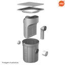 Ver imagem 4 de Caixa de Gordura 21 Litros com Cesto de Limpeza Cinza Fortlev