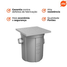Caixa de Gordura 21 Litros com Cesto de Limpeza Cinza Fortlev - 5