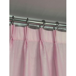 Cortina no Tecido Voil Rosa com Forro Cetim Branco - 2,30l X 2,60a