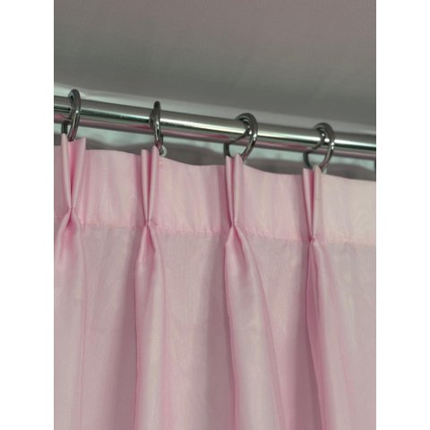Cortina no Tecido Voil Rosa com Forro Cetim Branco - 2,30l X 2,60a