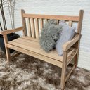 Ver imagem 2 de Banco de Jardim Namoradeira de Madeira 2 Lugares - sem Pintura:sem Pintura