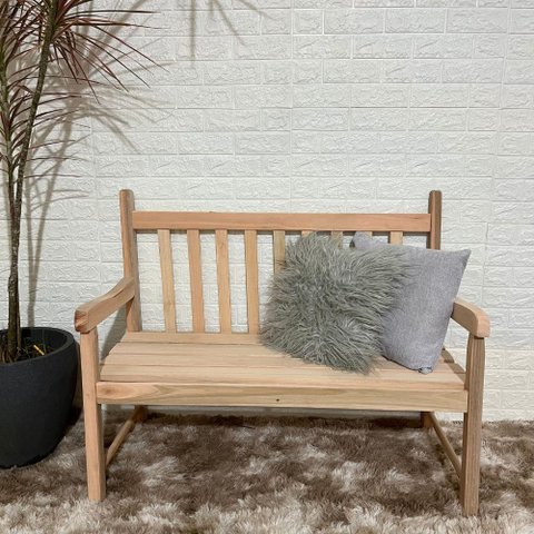 Banco de Jardim Namoradeira de Madeira 2 Lugares - sem Pintura:sem Pintura