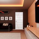 Ver imagem 5 de Kit Porta de Madeira Decorada 215x84cm com Batente de MDF Ultra 16cm Neblina MGM Abertura Direita Br