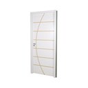 Ver imagem 2 de Kit Porta de Madeira Decorada 215x84cm com Batente de MDF Ultra 16cm Neblina MGM Abertura Direita Br