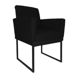 Kit 02 Poltronas Klara Base Ferro Preto Suede - Estopar Kit Klara Base Preta Suede Preto - 4