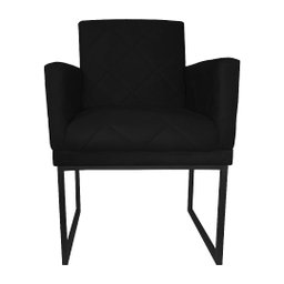Kit 02 Poltronas Klara Base Ferro Preto Suede - Estopar Kit Klara Base Preta Suede Preto - 3