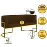 Kit Sofá 2 Lugares + 2 Poltronas Corino para Recepção Gold Cor:marrom - 3