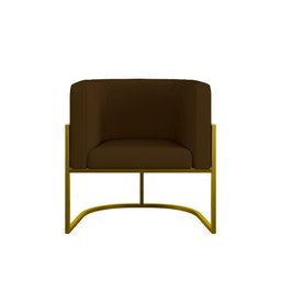 Kit Sofá 2 Lugares + 2 Poltronas Corino para Recepção Gold Cor:marrom - 9