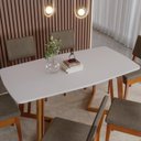Ver imagem 7 de Conjunto Sala de Jantar Mesa 6 Cadeiras MDF Miami Marrom