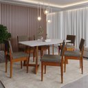 Ver imagem 1 de Conjunto Sala de Jantar Mesa 6 Cadeiras MDF Miami Marrom