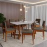 Conjunto para Sala de Jantar Tampo Oval 170cm com 6 Cadeiras Madeira Maciça Miami - 1