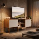 Ver imagem 5 de 2. Rack de Sala para TV 180cm Aparador Bancada 2 Portas Retrô MDF Prime Carvalho Off White