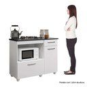 Ver imagem 4 de Kit Balcão para Cooktop Violeta Cor Branca com Fogão Cooktop 5 Bocas Ultrachama Preto