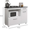 Ver imagem 5 de Kit Balcão para Cooktop Violeta Cor Branca com Fogão Cooktop 5 Bocas Ultrachama Preto