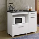 Ver imagem 2 de Kit Balcão para Cooktop Violeta Cor Branca com Fogão Cooktop 5 Bocas Ultrachama Preto