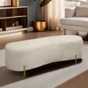 Ver imagem 5 de Puff Decorativo Banqueta Orgânico Feijão Curvo Maitê 138cm Bouclê:bege
