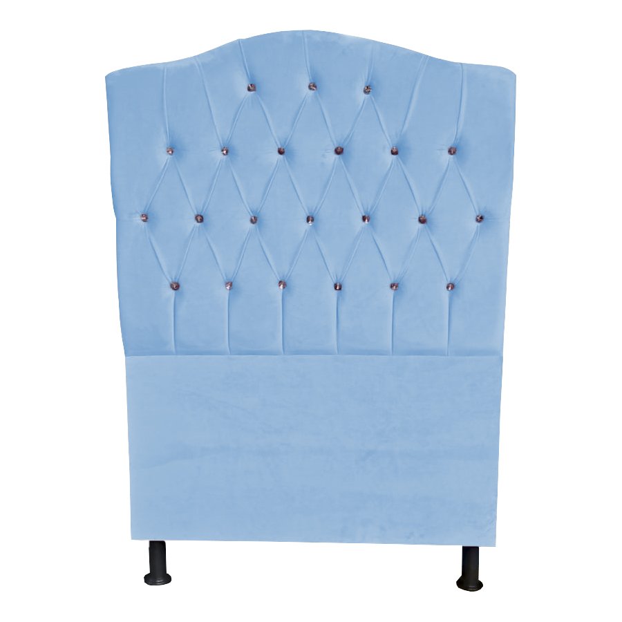 Cabeceira de Cama Box Solteiro 90 Cm Império Azul Celeste Dimazza Móveis - Azul Aço