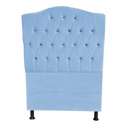 Cabeceira de Cama Box Solteiro 90 Cm Império Azul Celeste Dimazza Móveis - Azul Aço - 1