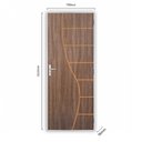 Ver imagem 3 de Kit Porta de Madeira Decorada 212x75cm com Batente de Alumínio 3,6cm Cantareira MGM Abertura Direita Carvalho Quebec