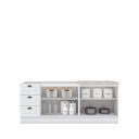 Ver imagem 6 de Cozinha Compacta Modulada 100% MDF 2 Balcões e 1 Tampo com Furo para Cooktop Branca/Calcare Emily