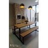 Mesa Estilo/Modelo Industrial com 2 Bancos (2,20 x 0,90) - 1