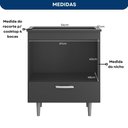 Ver imagem 4 de Balcão de Cozinha Alecrim 1 Gaveta para Cooktop 4 Bocas Poliman Móveis