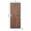 Ver imagem 3 de Kit Porta de Madeira Decorada 212x85cm com Batente de Alumínio 3,6cm Cantareira MGM Abertura Direita Carvalho Quebec