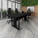Ver imagem 1 de Mesa de Reunião Industrial 200cm 1 Caixa de Tomada Preto F5 Office