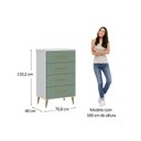 Ver imagem 4 de Quarto Infantil Completo Guarda-Roupa 2 Portas 2 Gavetas com Cômoda Magia Espresso Móveis Rosa/Branc