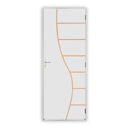 Kit Porta de Madeira Decorada 212x65cm com Batente de Alumínio 3,6cm Cantareira MGM - 2