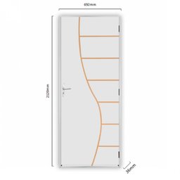Kit Porta de Madeira Decorada 212x65cm com Batente de Alumínio 3,6cm Cantareira MGM - 3