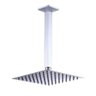 Chuveiro Ducha Inox 20x20 Slim Suporte Teto Prata Quadrado - 1