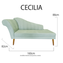 Ver imagem 6 de Recamier Divã Pés Palito para Sala Cecilia 1.60cm Veludo Acqua - Incasa Decor