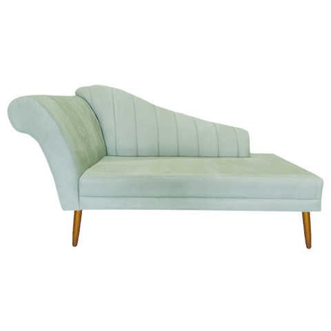 Recamier Divã Pés Palito para Sala Cecilia 1.60cm Veludo Acqua - Incasa Decor
