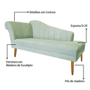 Ver imagem 7 de Recamier Divã Pés Palito para Sala Cecilia 1.60cm Veludo Acqua - Incasa Decor