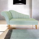 Ver imagem 2 de Recamier Divã Pés Palito para Sala Cecilia 1.60cm Veludo Acqua - Incasa Decor