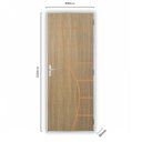 Ver imagem 3 de Kit Porta de Madeira Decorada 212x85cm com Batente de Alumínio 3,6cm Cantareira Mgm Abertura Direita